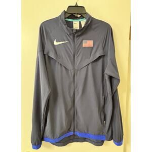 Nike Team USA Dri-FIT ADV Basketball Track Jacket WomensLarge Tall Navy